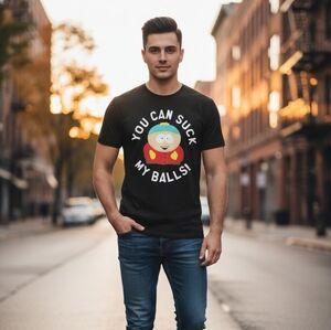 South Park Cartman "You Can Suck My Balls" T-Shirt Black Men's Size M Official